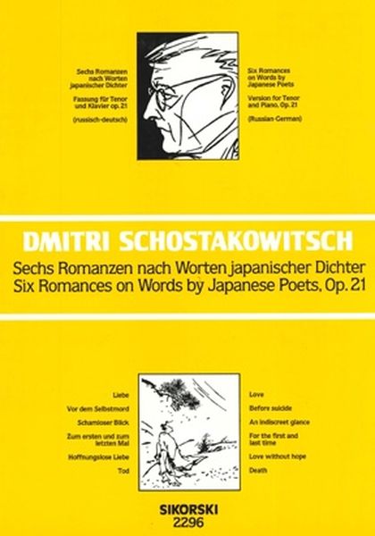 Six Romances For Tenor : [Russian/German].