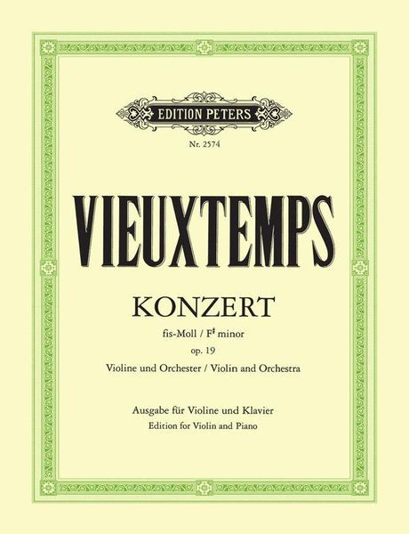 Concerto No. 2 In F# Minor, Op. 19 : For Violin & Piano.