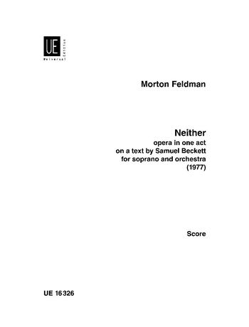 Neither (Opera In One Act).