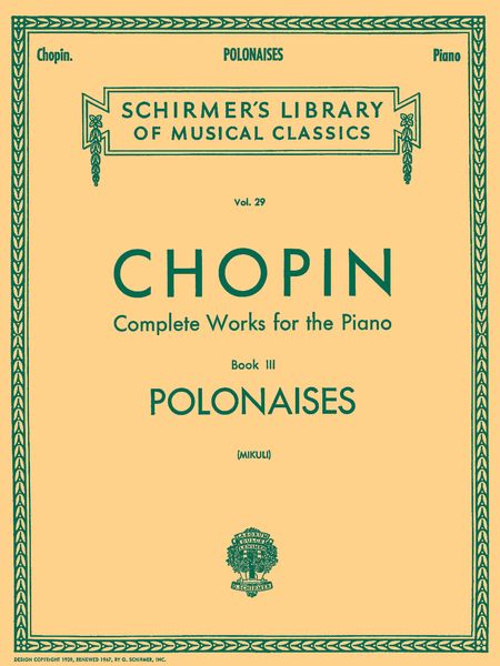 Polonaises : For Piano / edited by Mikuli.
