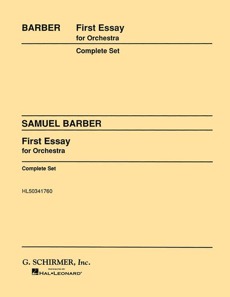 First Essay, Op. 12 : For Orchestra.