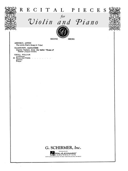 Banjo and Fiddle : For Violin and Piano - 2nd Series.