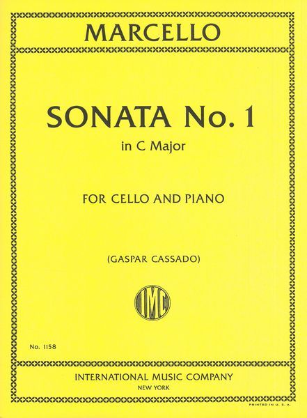 Sonata No. 1 In C Major : For Violoncello and Piano.
