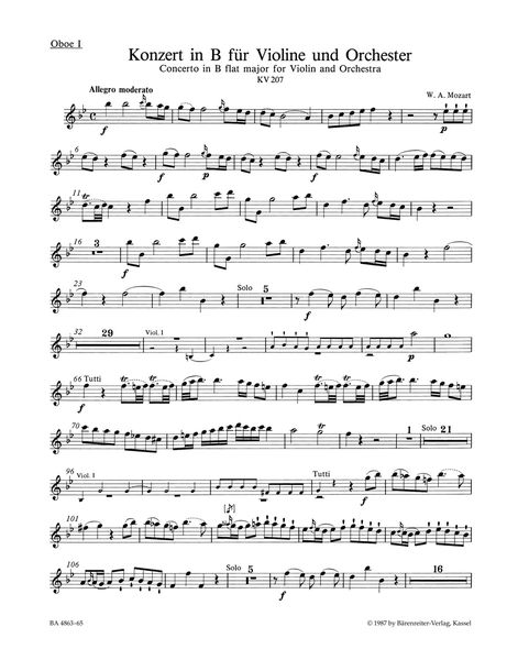 Concerto No. 1 In Bb Major, K. 207 : For Violin and Orchestra / Ed. Christoph-Helmut Mahling.