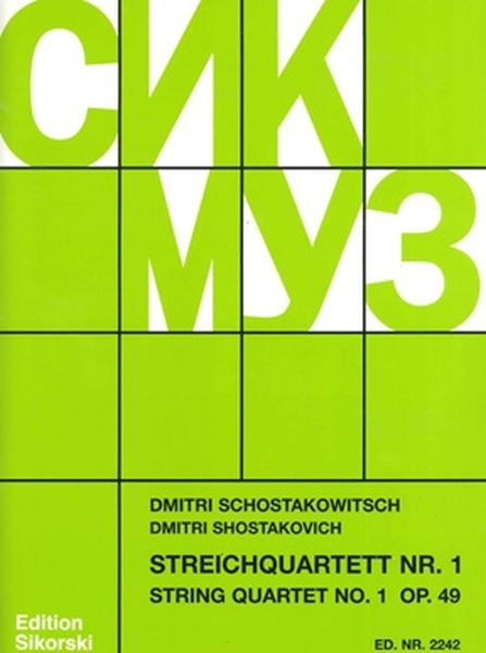String Quartet No. 1, Op. 49 In C Major.