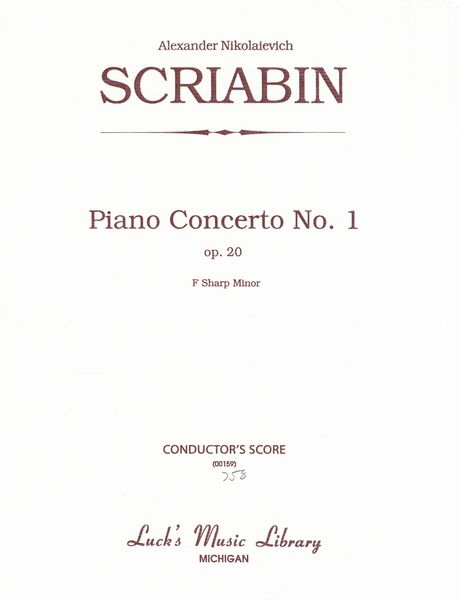 Piano Concerto In F Sharp Minor, Op. 20.