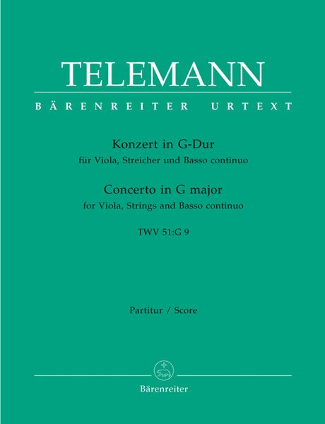 Konzert In G-Dur : Für Viola und Orchester TWV 51:G9 / edited by Wolfgang Hirschmann.