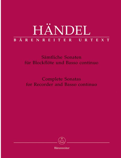 Sämtliche Sonaten Für Blockflöte und Basso Continuo.