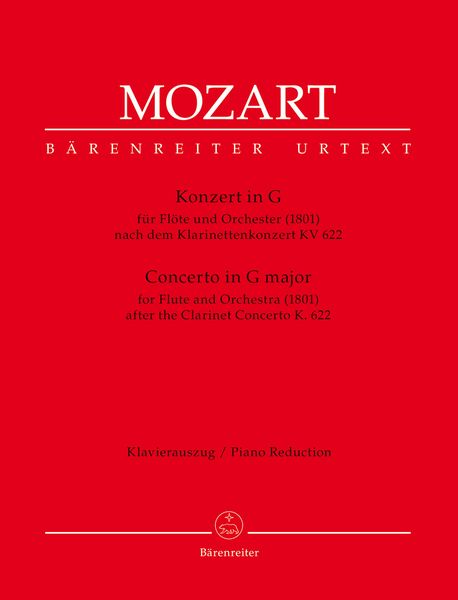 Konzert In G : Für Flöte und Orchester (1801) Nach Dem Klarinettenkonzert K. 622 - Piano reduction.