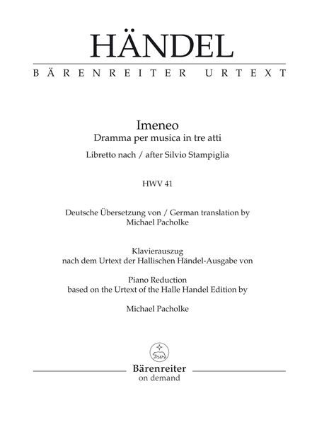 Imenio HWV 41 : Klavierauszug.