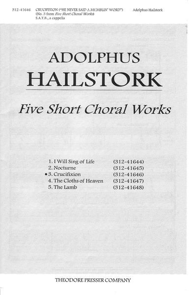Crucifixion : No. 3 From 5 Short Choral Works.
