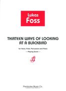 Thirteen Ways Of Looking At A Blackbird : For Voice, Flute, Percussion, And Piano.