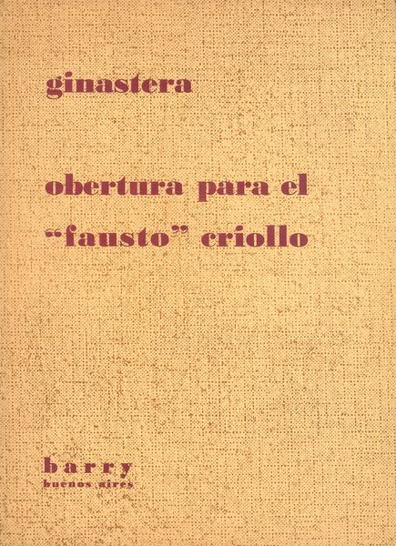 Overture To The Creole Faust, Op. 9.