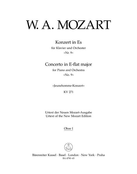 Concerto No. 9 In Eb Major : For Piano and Orchestra / Set Of Wind Parts.