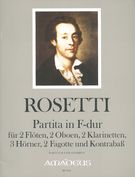 Partita In F-Dur [Rwv B20] : Für 2 Flöten, 2 Oboen, 2 Klarinetten, 3 Hörner, 2 Fagotte & Kontrabass.