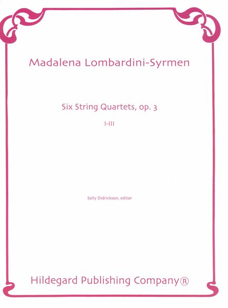 Six String Quartets, Op. 3 I-III / edited by Sally Didrickson.