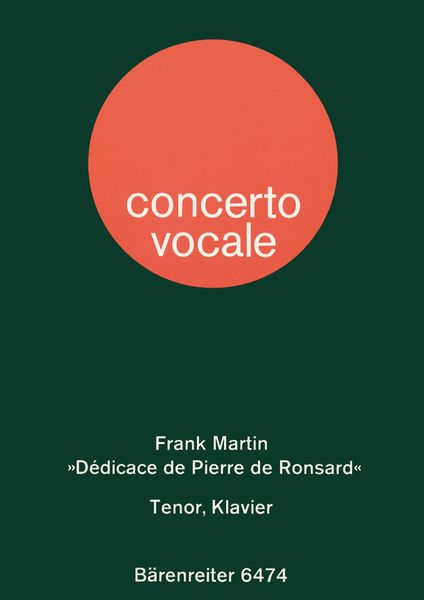 Dedicace De Pierre De Ronsard : Pour Tenor Et Piano (1945).