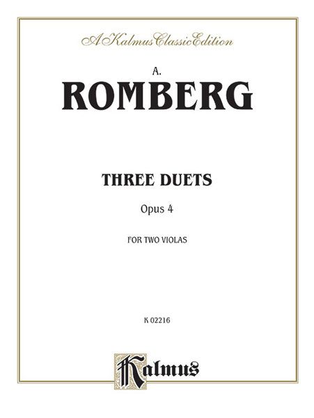 Three Duets Op. 4 : For Two Violas.
