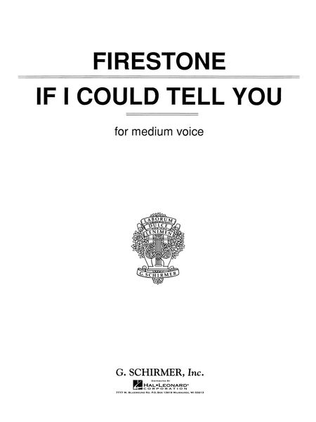 If I Could Tell You : For Medium Voice In F.