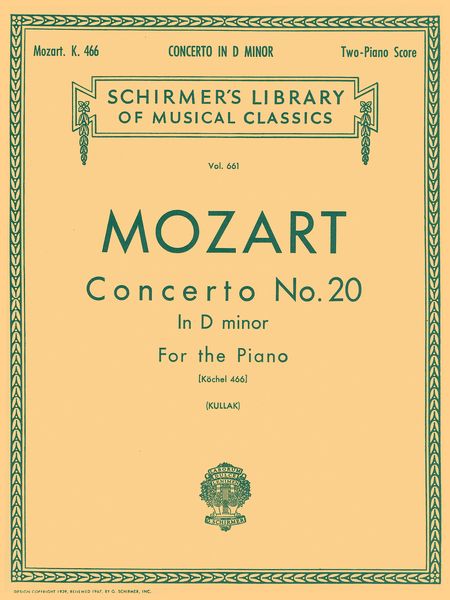 Concerto No. 20 In D Minor, K. 466 : For Piano and Orchestra - reduction For Two Pianos.