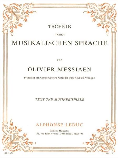 Technique De Mon Langage Musical - German Text Edition.