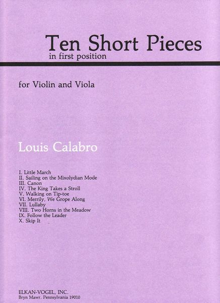 Ten Short Pieces : In First Position, For Violin And Viola.