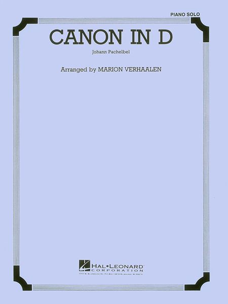 Canon In D : For Piano Or Organ Solo.