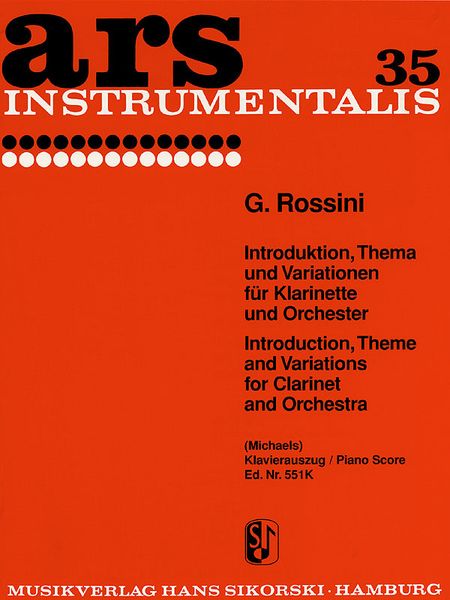 Introduction, Theme and Variations : For Clarinet and Piano.
