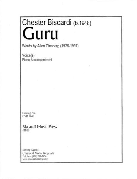 Guru : For Voice[s] and Piano Accompaniment.