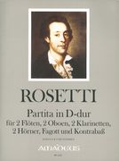 Partita In D-Dur : Für 2 Flöten, 2 Oboen, 2 Klarinetten, 2 Hörner, Fagott und Kontrabass, Rwv B4.