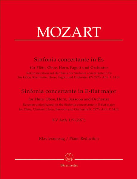 Sinfonia Concertante In Eb, K. 297b : For Flute, Oboe, Horn, Bassoon, And Orchestra / Piano Red.