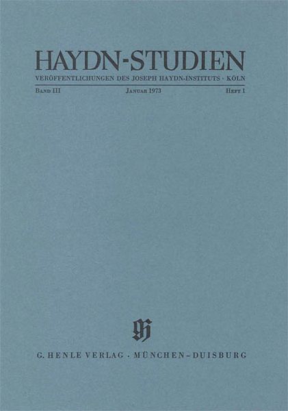 Haydn-Studien, March 1973.