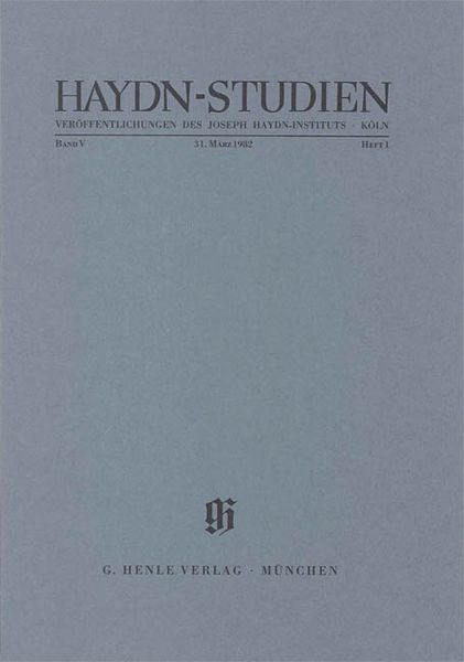 Haydn-Studien, March 1982.
