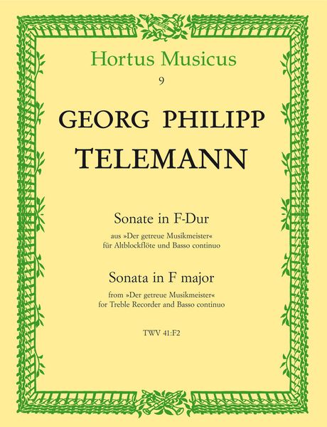 Sonata In F Major : For Treble Recorder and Basso Continuo.