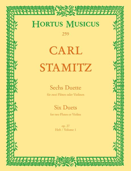 Six Duets, Op. 27 : For 2 Flutes - Vol. 1.