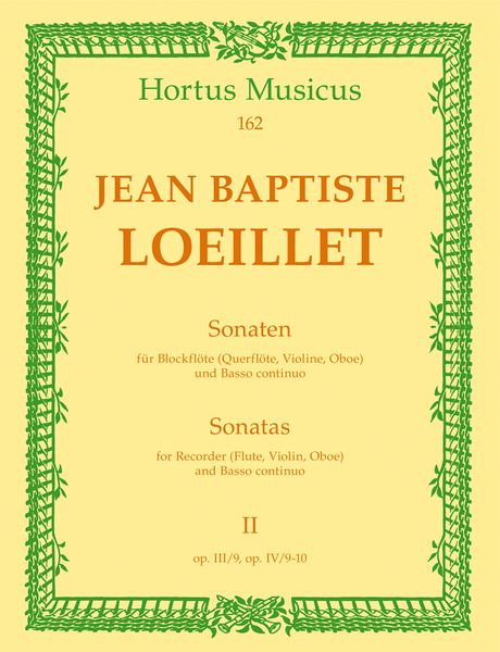 Sonatas, Op.III/9 & IV/9-10 : For Recorder (Flute, Violin, Oboe) and Basso Continuo.