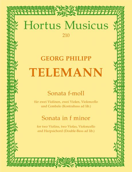 Sonata In F Minor : For Two Violins, Two Violas, Cello and Continuo.