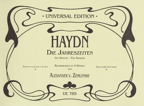 Jahreszeiten - The Seasons : Piano Score For 4 Hands by Alexander V. Zemlinsky.