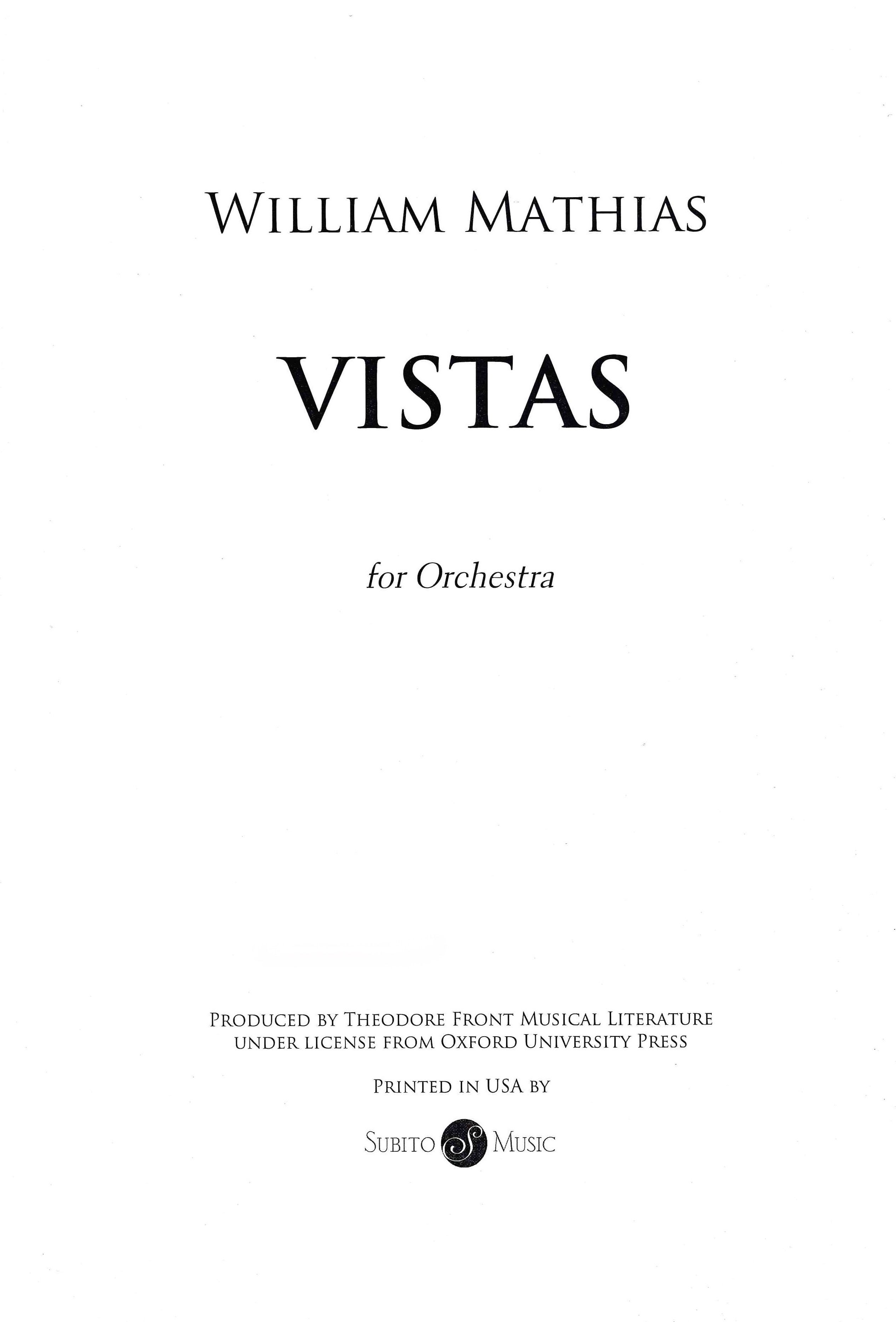 Vistas : For Orchestra.