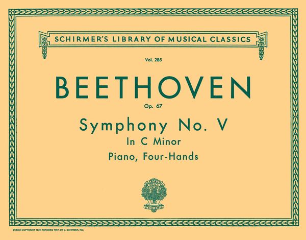Symphony No. 5 In C Minor, Op. 67 : For Piano, Four Hands.
