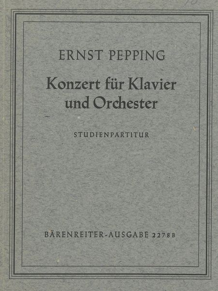 Konzert : Für Klavier und Orchester.