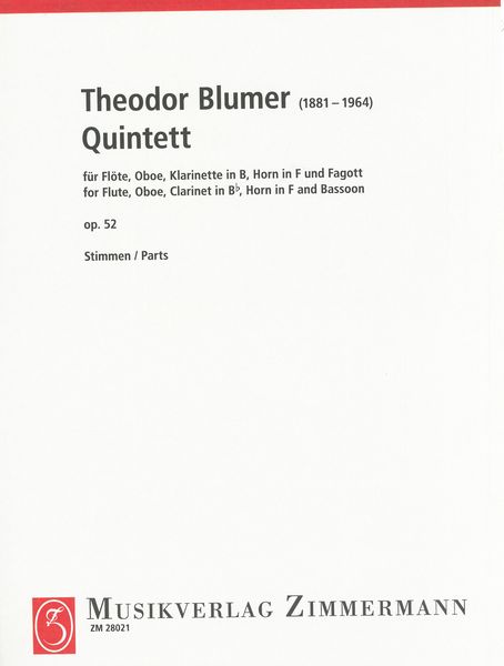Quintett, Op. 52 : Für Flöte, Oboe, Klarinette, Horn und Fagott.