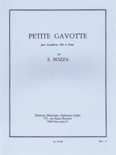 Petite Gavotte : For Alto Saxophone and Piano.