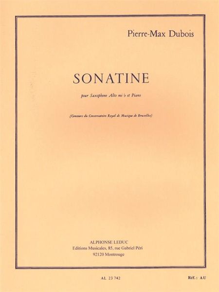 Sonatine : For Alto Saxophone and Piano.