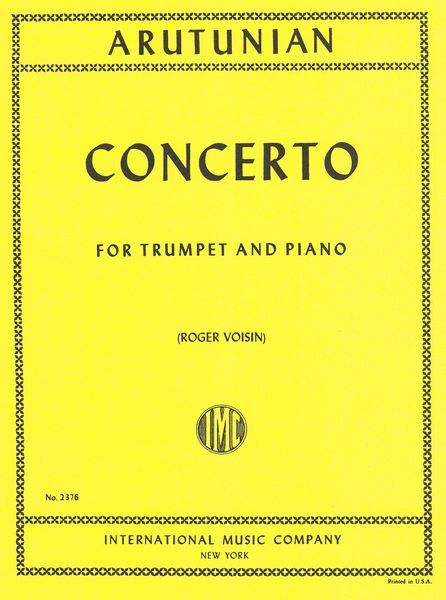 Concerto : For Trumpet and Orchestra - reduction For Trumpet and Piano.