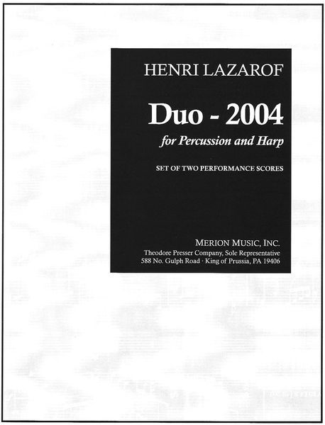 Duo - 2004 : For Percussion and Harp (2004).