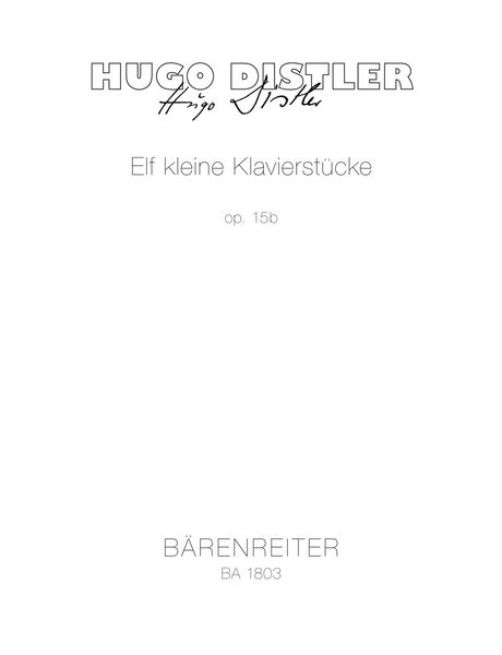 Elf Kleine Klavierstücke Für Die Jugend, Op. 15b.