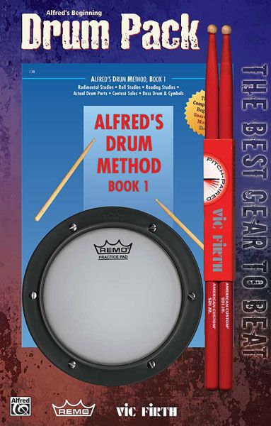 Alfred's Drum Method - Beginning Drum Pack (Book 1, Pad, Sticks).