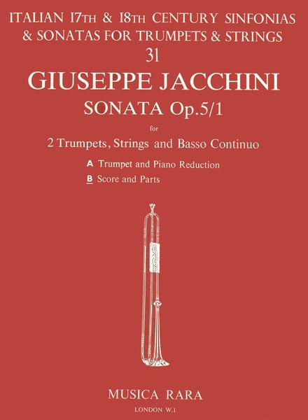 Sonata Op. 5/1 : For 2 Trumpets, Strings and Basso Continuo.
