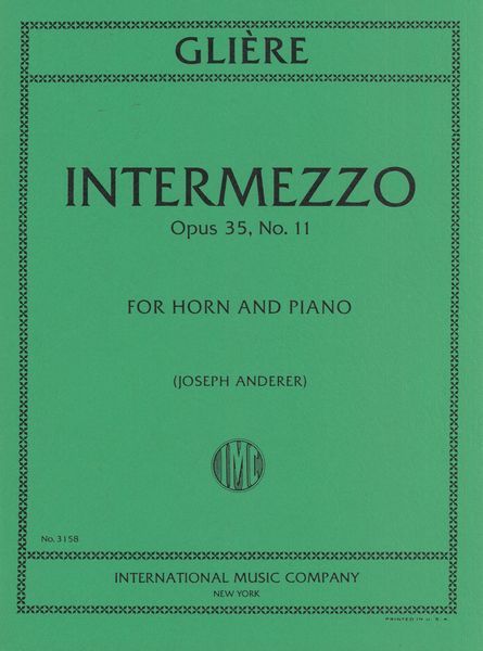 Intermezzo, Op. 35 No. 11 : For Horn and Piano.